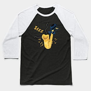 Jazz and Saxophone Baseball T-Shirt